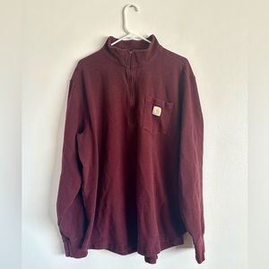 Carhartt 1/4 Zip Pullover Sweater Red Size 2XL